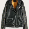 Gold-Star-Embroidery-Batwoman-Nicole-Kang-Black-Biker-Leather-Jacket