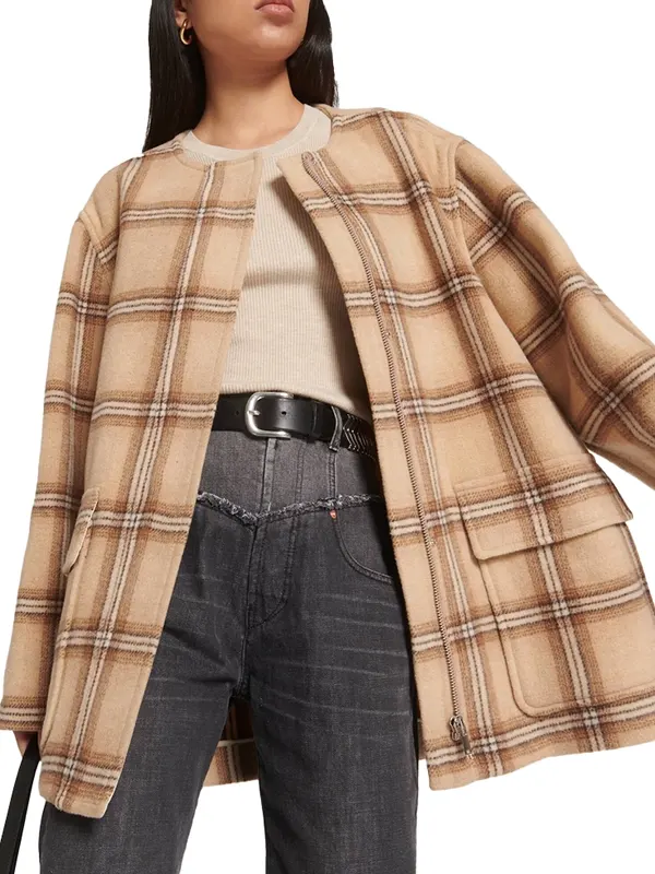 Happy Face Ivy Checkered Jacket - Open Closure