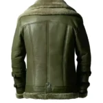 Jayvion-Mens-Green-RAF-Bomber-Shearling-Leather-Jacket-Back.