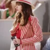 Lily-Collins-Emily-in-Paris-Vivante-Red-Stripe-Blazer.