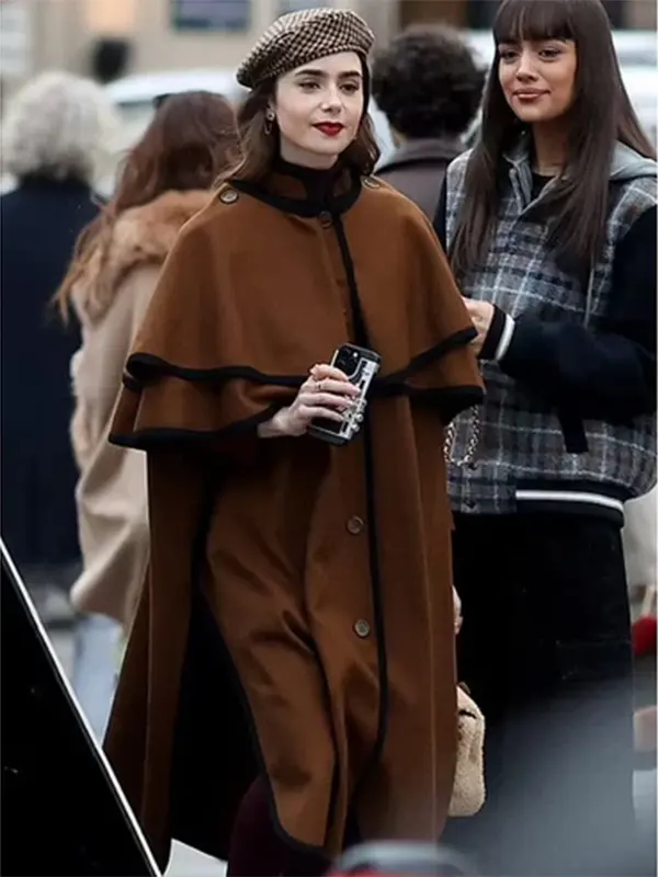 Lily-Collins-TV-Series-S04-Emily-In-Paris-Emily-Cooper-Brown-Wool-Trench-Coat