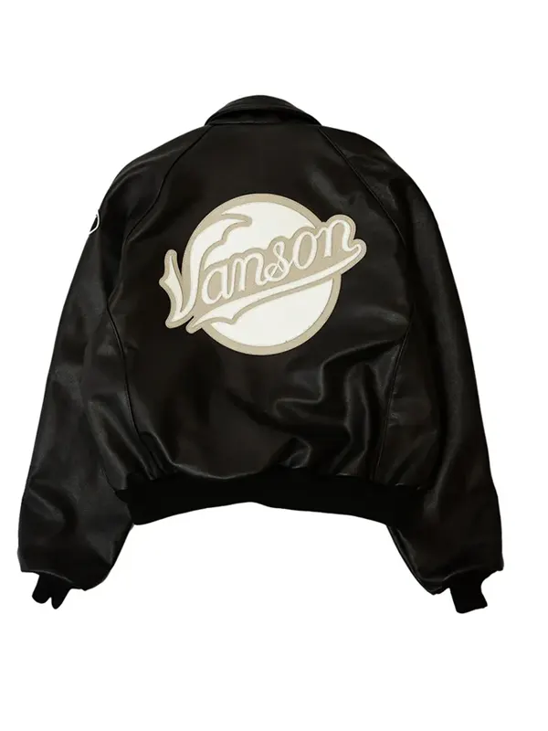 Los-Bronx-Baseball-Vanson-Black-Leather-Jacket-Back
