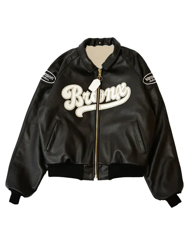 Los-Bronx-Baseball-Vanson-Black-Leather-Jacket