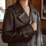 Love & Roses Black Cropped Trench Faux Jacket