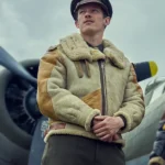 Masters-Of-The-Air-Callum-Turner-B3-Shearling-Fur-Leather-Jacket