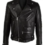 Men-Balmain-Black-Biker-Leather-Jacket