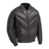 Men-Black-Leather-Bubble-Bomber-Jacket.