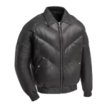 Men-Black-Leather-Bubble-Bomber-Jacket.