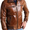 Men-Bomber-Shining-Brown-Leather-Jacket
