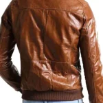 Men-Bomber-Shining-Brown-Leather-Jacket-Back