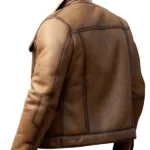 Men-Brown-Leather-Shearling-Trucker-Jacket-Back