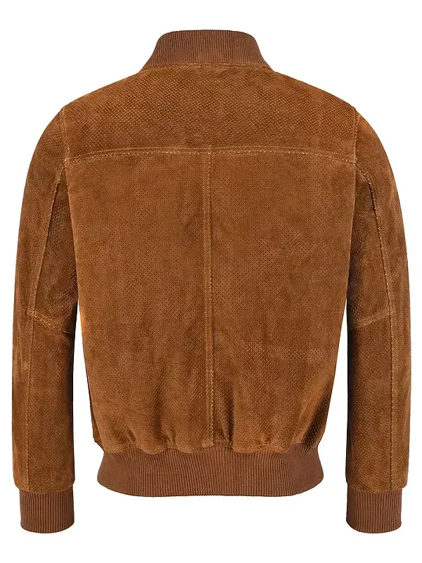 Men-Casual-Brown-Perforated-Bomber-Jacket-Back.