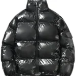 Men-Casual-Shiny-Black-Padded-Jacket