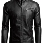 Men-Casual-Style-Black-Slim-Fit-Leather-Jacket