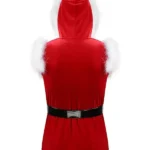 Men-Fur-Hooded-Christmas-Red-Vest-Back