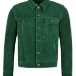 Men-Trucker-Style-Green-Suede-Leather-Jacket