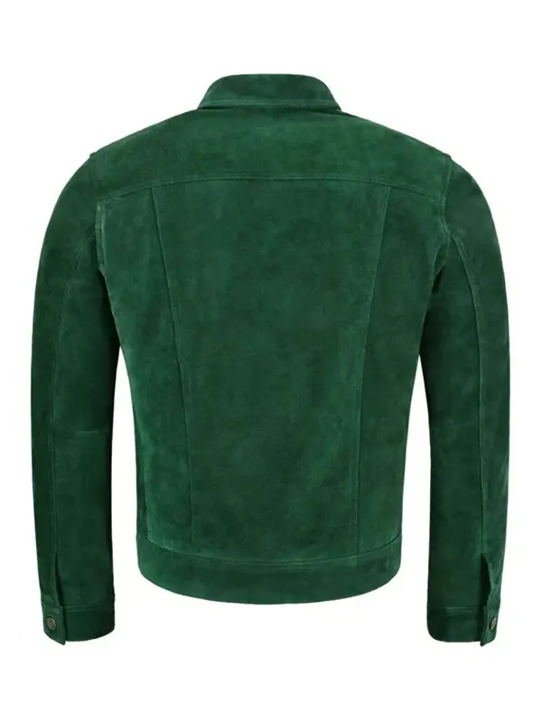 Men-Trucker-Style-Green-Suede-Leather-Jacket-Back.