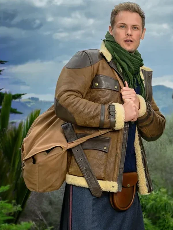 Men-in-Kilts-S02-Sam-Heughan-Shearling-Jacket