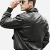 Mens-Air-Force-Pilot-Style-Black-Bomber-Leather-Jacket-Back