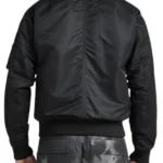 Mens-Black-A1-Bomber-Jacket-Back