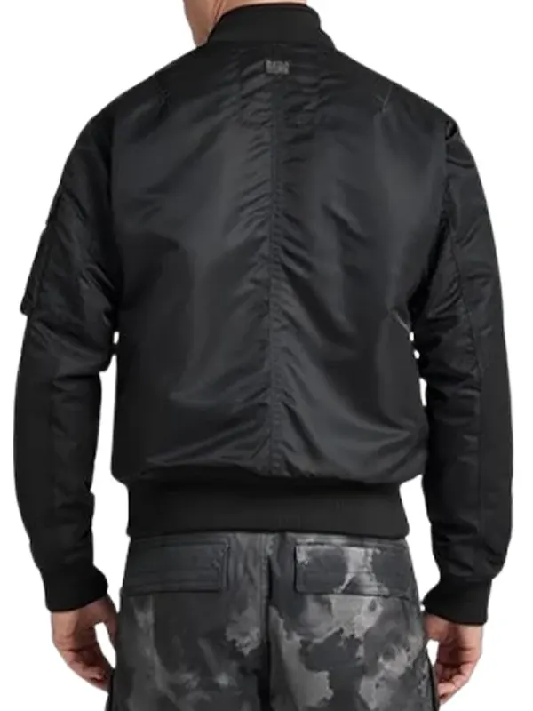 Mens-Black-A1-Bomber-Jacket-Back