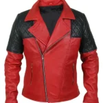 Mens-Black-Diamond-Quilted-Shoulders-Red-Leather-Jacket