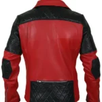 Mens-Black-Diamond-Quilted-Shoulders-Red-Leather-Jacket-Back