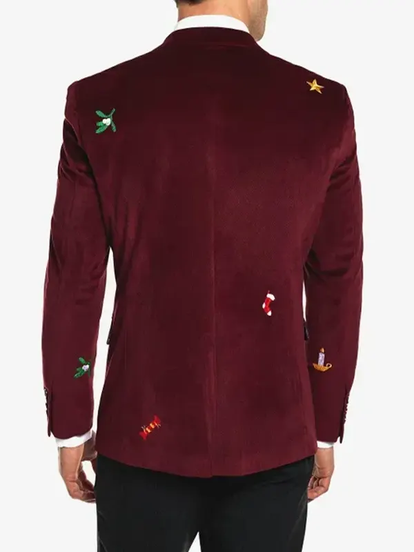 Mens-Burgundy-Christmas-Blazer-Back