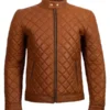 Mens-Cafe-Racer-Quilted-Brown-Jacket