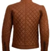 Mens-Cafe-Racer-Quilted-Brown-Jacket-Back