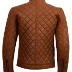 Mens-Cafe-Racer-Quilted-Brown-Jacket-Back