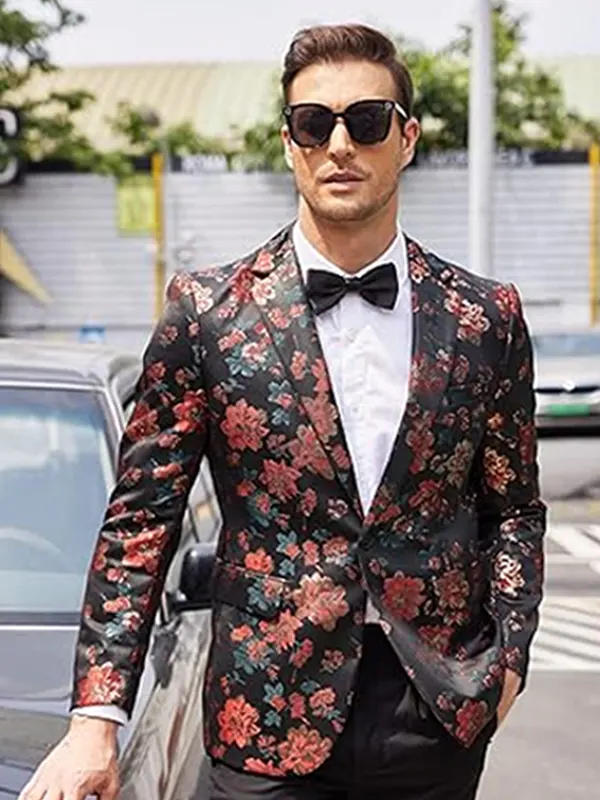 Mens-Floral-Sequins-Shiny-Sparkly-Blazer