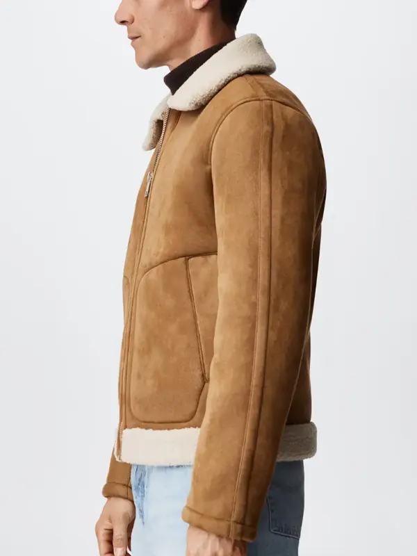 Mens-Fur-Collar-Brown-Suede-Leather-Jacket