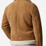 Mens-Fur-Collar-Brown-Suede-Leather-Trucker-Jacket-Back