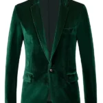 Mens-Party-Slim-Fit-Fashion-Green-Velvet-Blazer