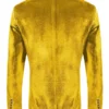 Mens-Party-Slim-Fit-Fashion-Yellow-Velvet-Blazer-Back