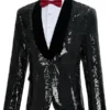 Mens-Sequins-Black-Shiny-Sparkly-Glitter-Blazer