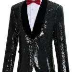 Mens-Sequins-Black-Shiny-Sparkly-Glitter-Blazer