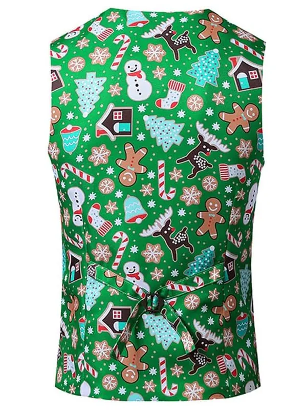 Mens-Snowflake-Tree-Graphic-Snowman-3D-Print-Christmas-Vest-Back