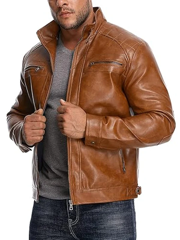 Mens-Stand-Collar-Casual-Motorcycle-Faux-Leather-Jacket.