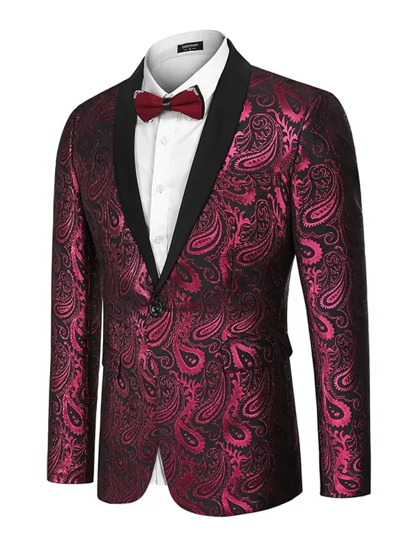 Mens-Stylish-Dragon-Floral-Blazer