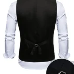 Mens-V-Nack-Metallic-Shiny-Vest-Back