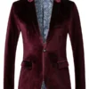 Mens-Velvet-One-Button-Slim-Fit-Solid-Blazer