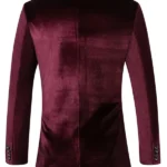 Mens-Velvet-One-Button-Slim-Fit-Solid-Blazer-Back