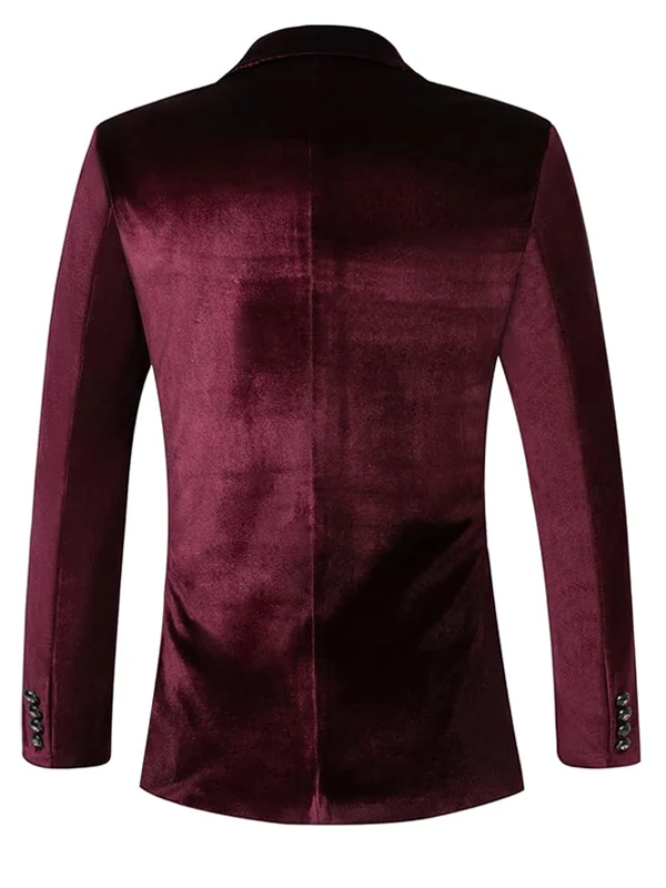 Mens-Velvet-One-Button-Slim-Fit-Solid-Blazer-Back
