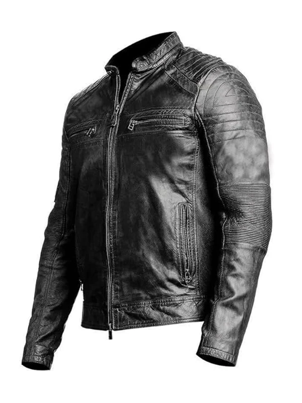 Mens-Vintage-Black-Genuine-Lambskin-Leather-Biker-Jacket