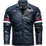 Mens-Windbreaker-Motorcycle-Faux-Leather-Jacket