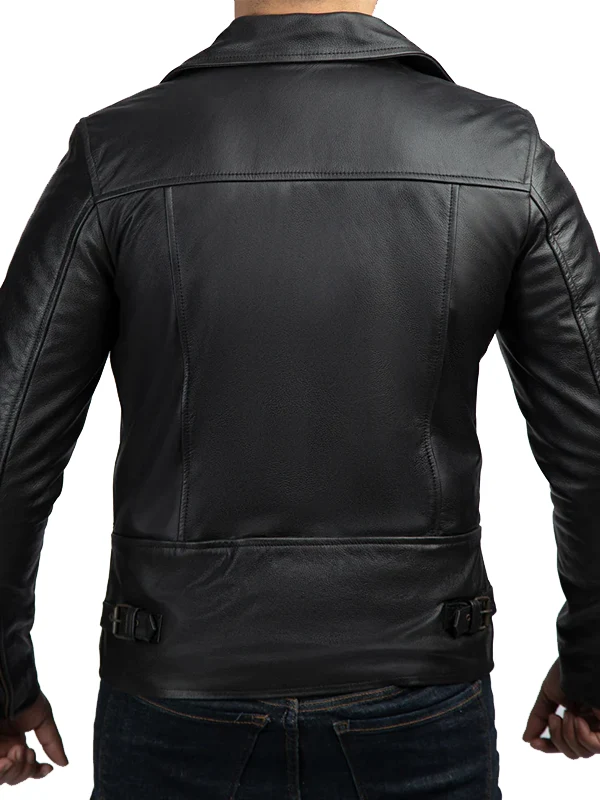 Mild-Grain-Black-Leather-Biker-Jacket-Back