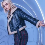 Millie-Gibson-Black-Leather-Jacket