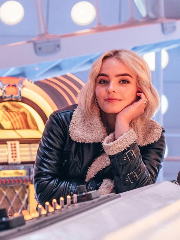 Millie-Gibson-Leather-Shearling-Jacket